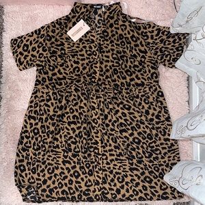 missguided cheetah print shift dress